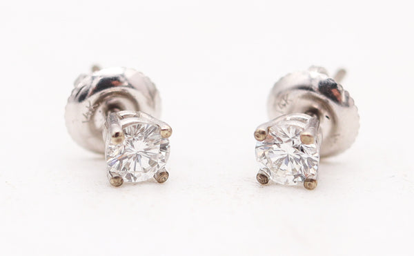 DIAMONDS STUDS Contemporary 0.50 Cwt Diamonds Earrings In 14Kt White Gold