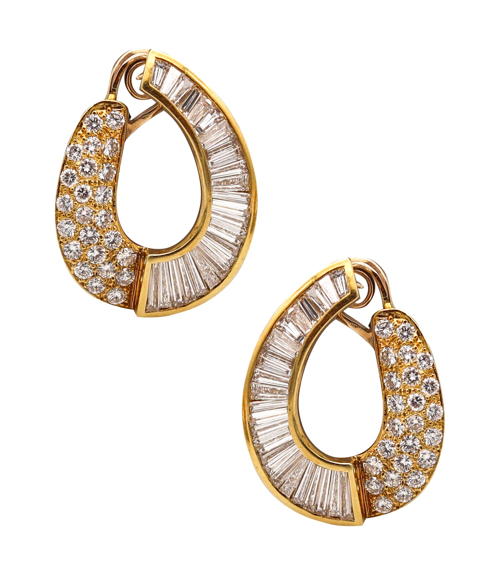 KURT WAYNE Hoops Earrings In 18Kt Yellow Gold With 7.94 Ctw VS Diamonds