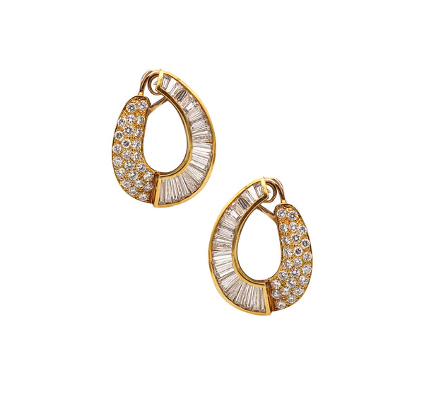 KURT WAYNE Hoops Earrings In 18Kt Yellow Gold With 7.94 Ctw VS Diamonds