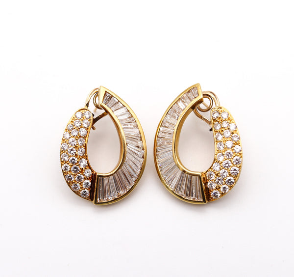 KURT WAYNE Hoops Earrings In 18Kt Yellow Gold With 7.94 Ctw VS Diamonds