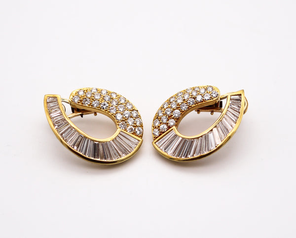 KURT WAYNE Hoops Earrings In 18Kt Yellow Gold With 7.94 Ctw VS Diamonds