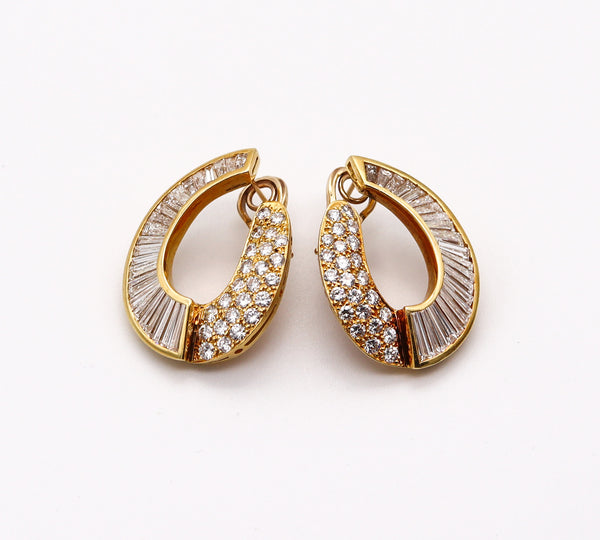 KURT WAYNE Hoops Earrings In 18Kt Yellow Gold With 7.94 Ctw VS Diamonds