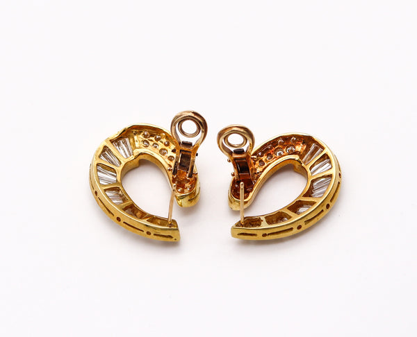 KURT WAYNE Hoops Earrings In 18Kt Yellow Gold With 7.94 Ctw VS Diamonds