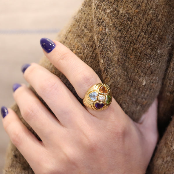 -Bvlgari Roma Bombe Cocktail Ring In 18Kt Gold With 6.10 Ctw In Gemstones