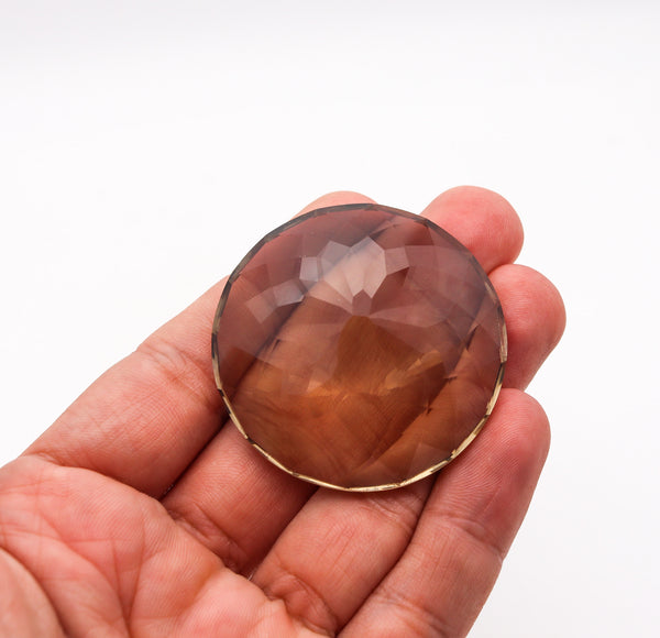 -Certified Round Faceted Spider Fancy Cut Loose Smokey Topaz Of 311.75 Carats