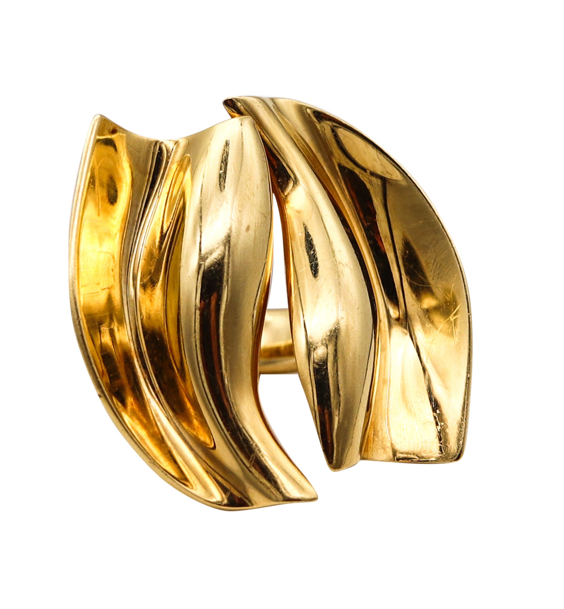 TIFFANY & CO. By Frank Gehry Sculptural Cocktail Ring In Solid 18Kt Yellow Gold