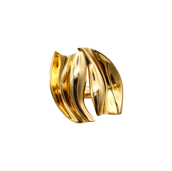 TIFFANY & CO. By Frank Gehry Sculptural Cocktail Ring In Solid 18Kt Yellow Gold