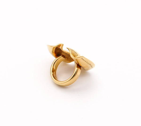 TIFFANY & CO. By Frank Gehry Sculptural Cocktail Ring In Solid 18Kt Yellow Gold