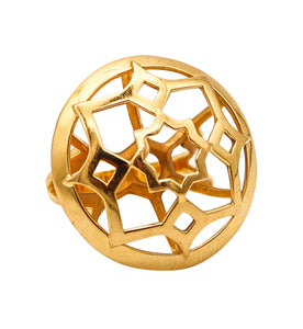 TIFFANY & CO. 1980 By Paloma Picasso Zellige Geometric Ring In 18Kt Yellow Gold