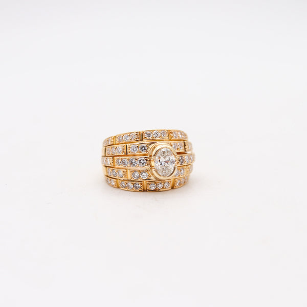 CARTIER Paris Maillon Panthère Cocktail Ring In 18Kts Gold With 2.65 Cwt Diamonds