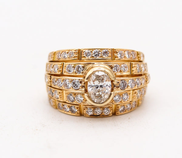 CARTIER Paris Maillon Panthère Cocktail Ring In 18Kts Gold With 2.65 Cwt Diamonds