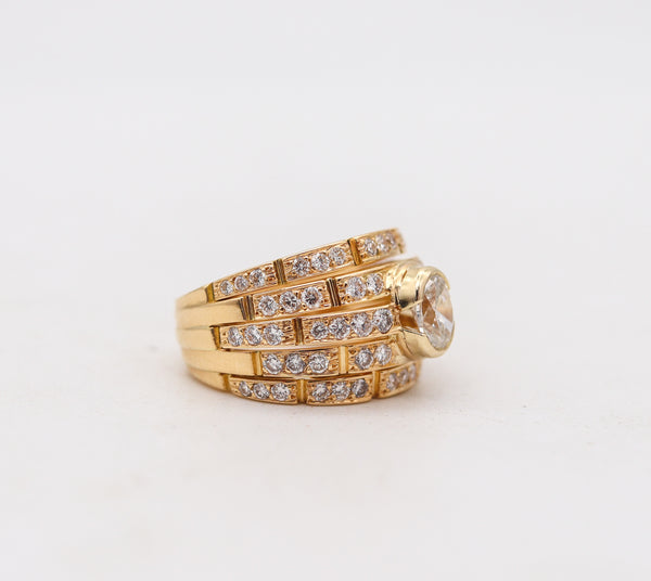 CARTIER Paris Maillon Panthère Cocktail Ring In 18Kts Gold With 2.65 Cwt Diamonds