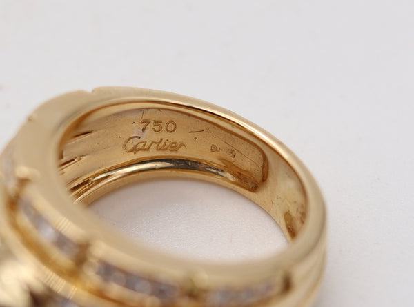 CARTIER Paris Maillon Panthère Cocktail Ring In 18Kts Gold With 2.65 Cwt Diamonds