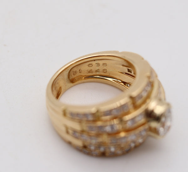 CARTIER Paris Maillon Panthère Cocktail Ring In 18Kts Gold With 2.65 Cwt Diamonds