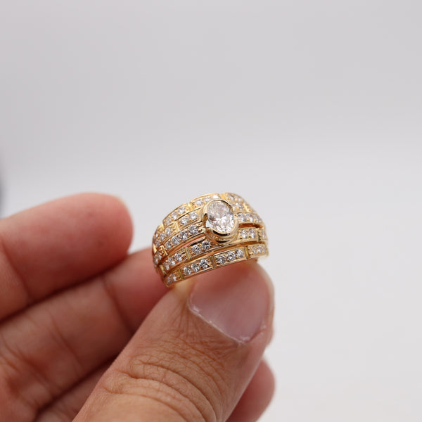 CARTIER Paris Maillon Panthère Cocktail Ring In 18Kts Gold With 2.65 Cwt Diamonds