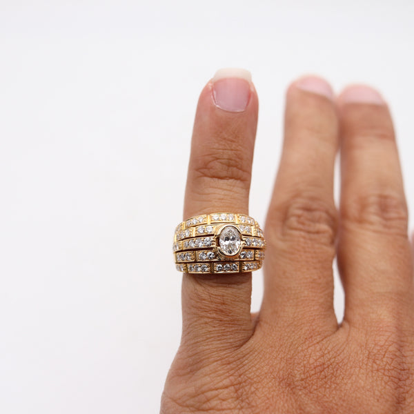 CARTIER Paris Maillon Panthère Cocktail Ring In 18Kts Gold With 2.65 Cwt Diamonds