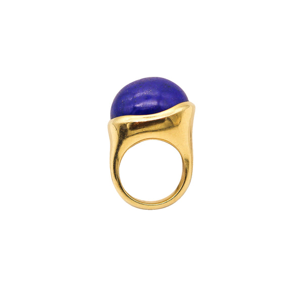 -Tiffany Co. Elsa Peretti Sculptural Ring in 18kt Gold With 25.70 Cts Lapis Lazuli