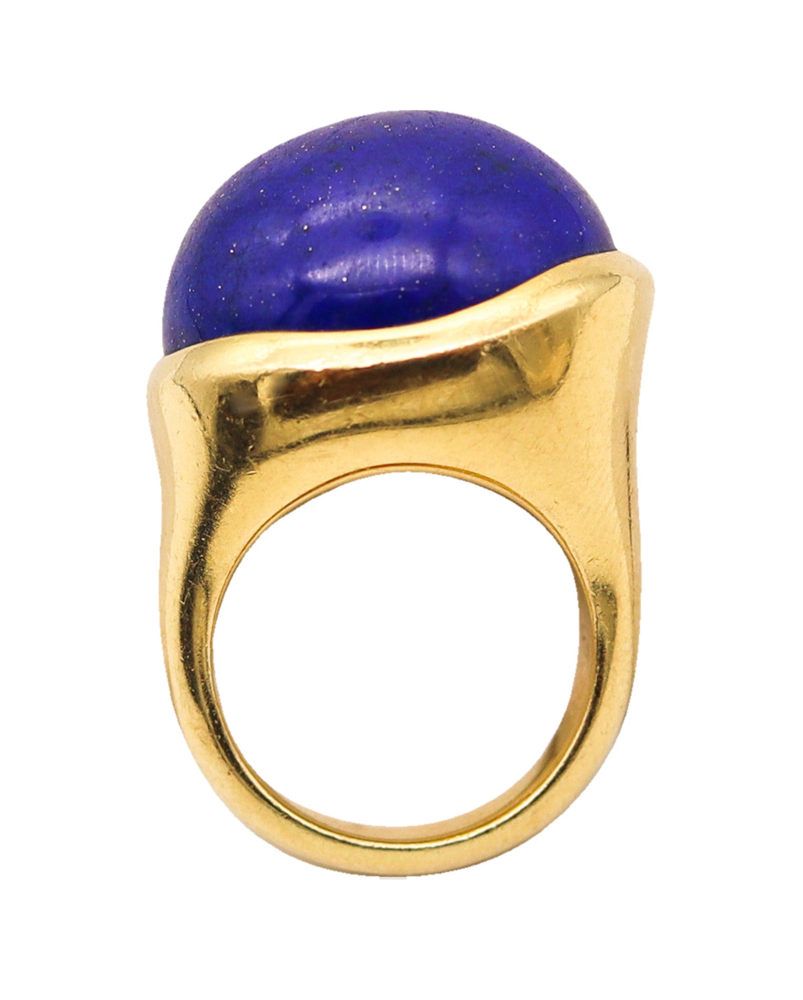 -Tiffany Co. Elsa Peretti Sculptural Ring in 18kt Gold With 25.70 Cts Lapis Lazuli