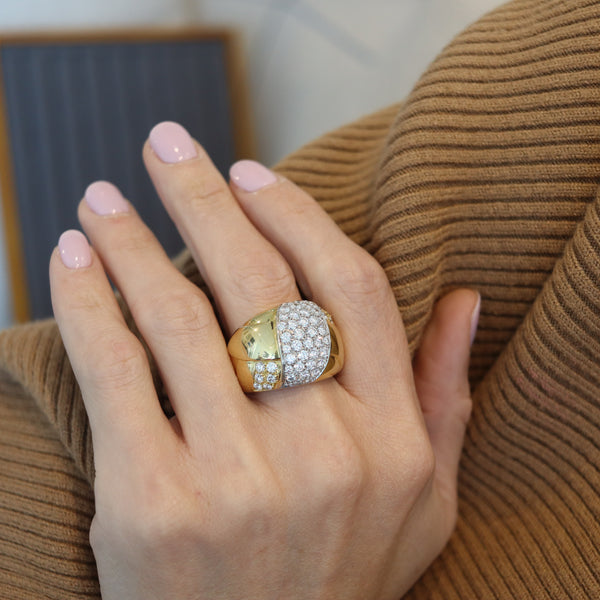 LEO PIZZO Milano Cocktail Ring In 18Kt Yellow Gold With 3.36 Ctw Diamonds