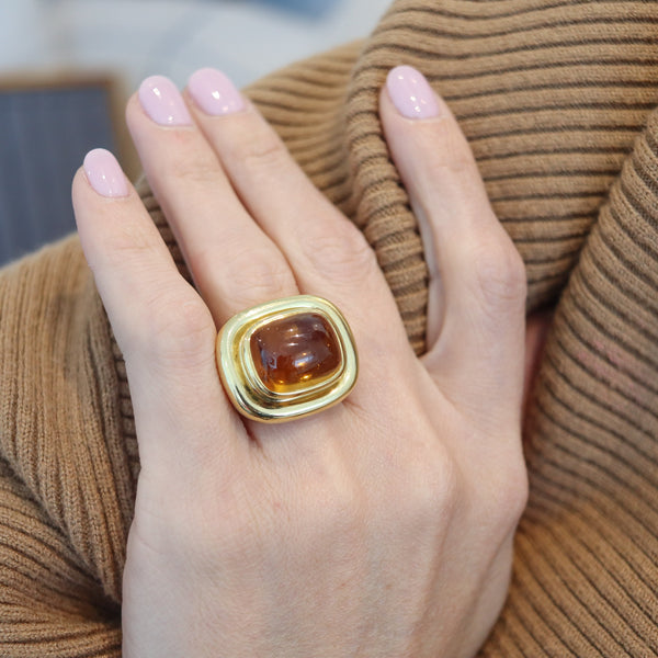 TIFFANY & CO. Paloma Picasso Cocktail Ring In 18Kt Yellow Gold 15.87 Cts Citrine