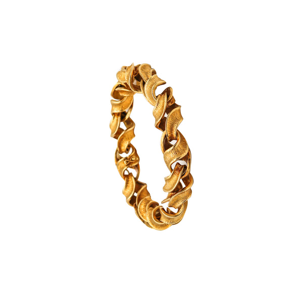 -Riccardo Masella 1960 Modernist Twisted Bracelet In Solid 18Kt Yellow Gold