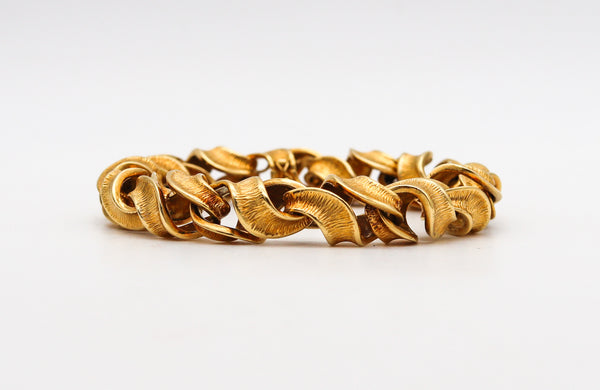-Riccardo Masella 1960 Modernist Twisted Bracelet In Solid 18Kt Yellow Gold