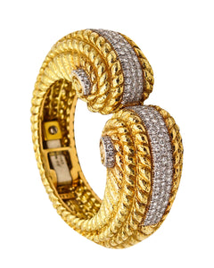 -David Webb 1960 Bangle Bracelet In 18Kt Yellow Gold With 9.52 Ctw In Diamonds