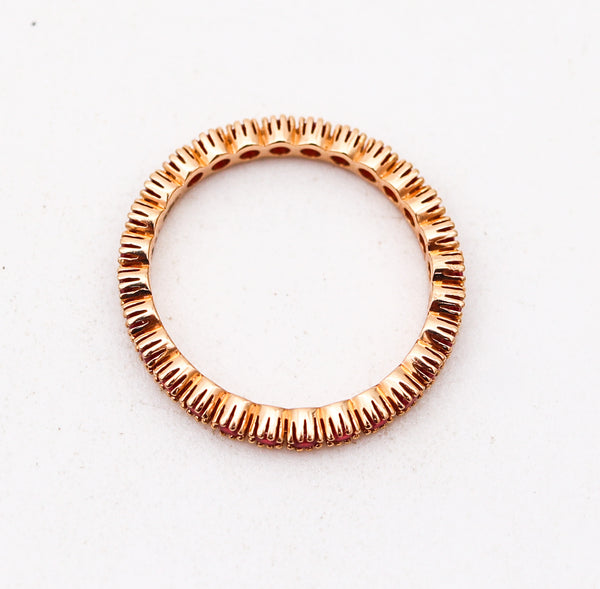 CRIERI Eternity Classic Ring Band In 18Kt Yellow Gold With 1.35 Cwt Vivid Red Rubies