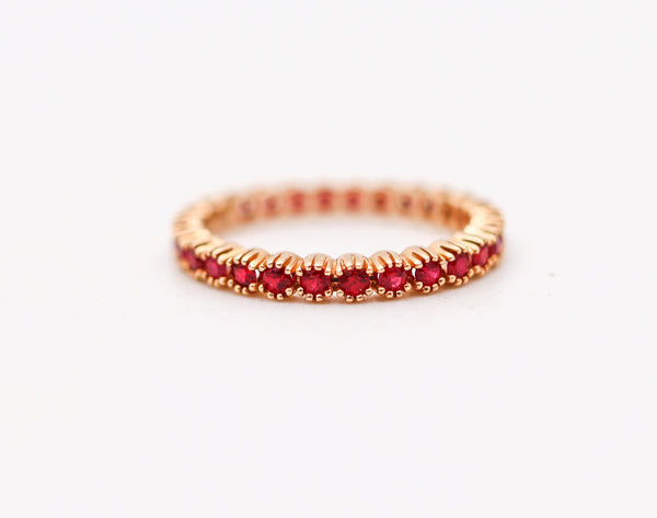 CRIERI Eternity Classic Ring Band In 18Kt Yellow Gold With 1.35 Cwt Vivid Red Rubies