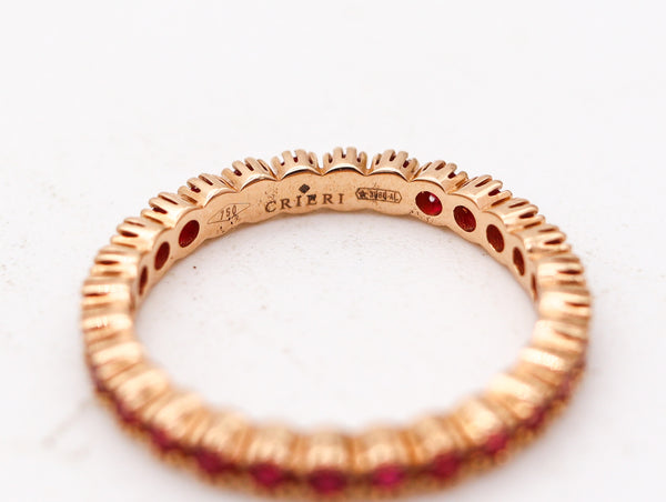 CRIERI Eternity Classic Ring Band In 18Kt Yellow Gold With 1.35 Cwt Vivid Red Rubies