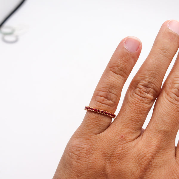CRIERI Eternity Classic Ring Band In 18Kt Yellow Gold With 1.35 Cwt Vivid Red Rubies