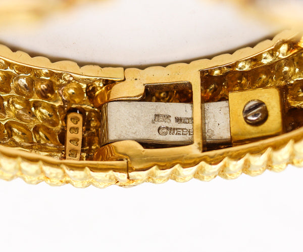 -David Webb 1960 Bangle Bracelet In 18Kt Yellow Gold With 9.52 Ctw In Diamonds