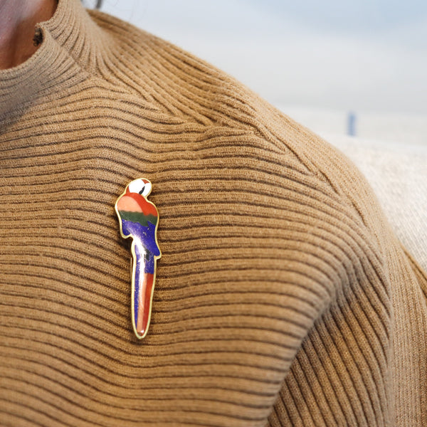 TIFFANY & CO. Angela Cummings Parrot Brooch In 18Kt Gold With Inlaid Gemstones