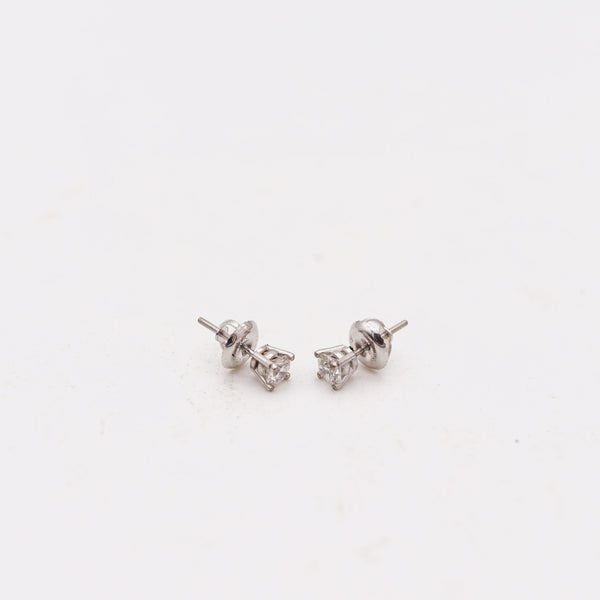 DIAMONDS STUDS Contemporary 0.50 Cwt Diamonds Earrings In 14Kt White Gold