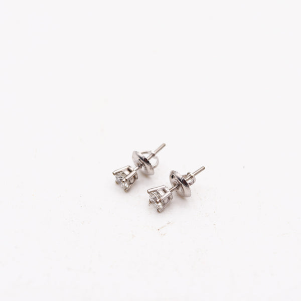 DIAMONDS STUDS Contemporary 0.50 Cwt Diamonds Earrings In 14Kt White Gold