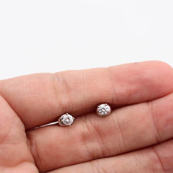 DIAMONDS STUDS Contemporary 0.50 Cwt Diamonds Earrings In 14Kt White Gold
