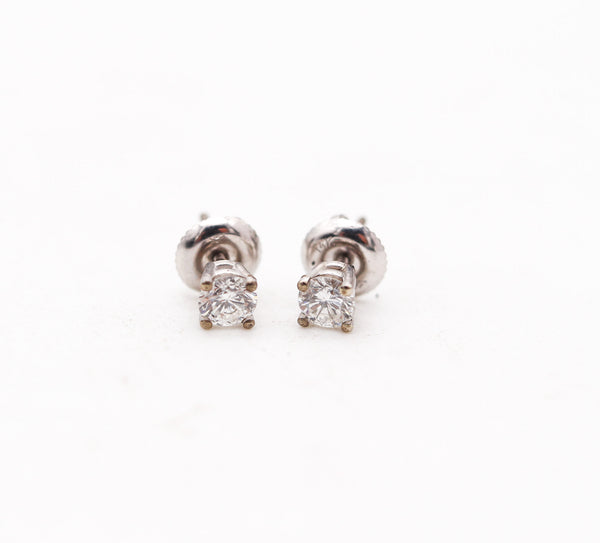 DIAMONDS STUDS Contemporary 0.50 Cwt Diamonds Earrings In 14Kt White Gold