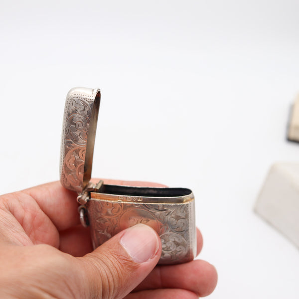 JAMES DEAKIN & SONS 1911 Chester Curved Vesta Matches Box In .925 Sterling