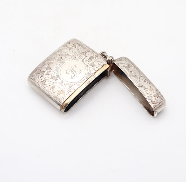 JAMES DEAKIN & SONS 1911 Chester Curved Vesta Matches Box In .925 Sterling