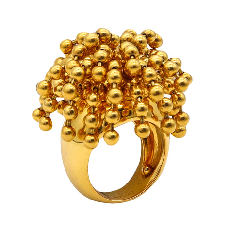 -Cartier Nouvelle Bague Pom Pom Kinetic Cocktail Ring In 18Kt Yellow Gold