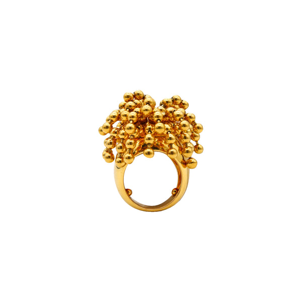 -Cartier Nouvelle Bague Pom Pom Kinetic Cocktail Ring In 18Kt Yellow Gold