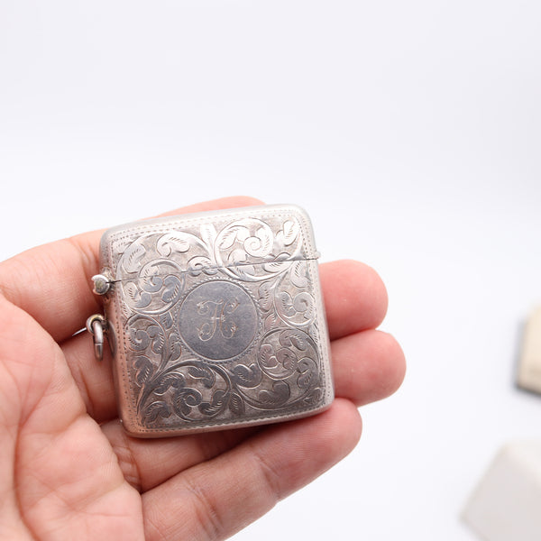 JAMES DEAKIN & SONS 1911 Chester Curved Vesta Matches Box In .925 Sterling