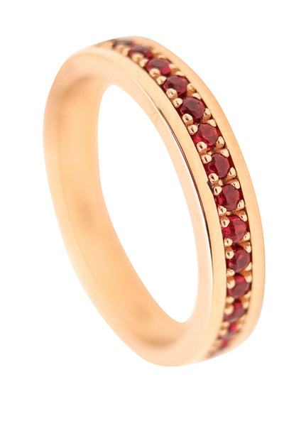 CRIERI Bold Eternity Ring Band In 18Kt Yellow Gold With 1 Ct. Vivid Red Rubies