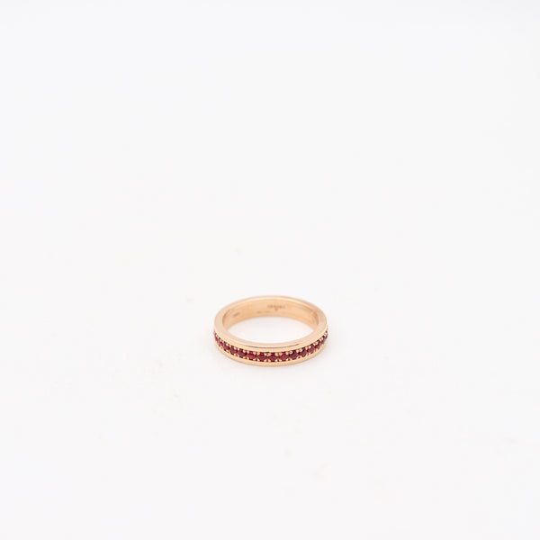 CRIERI Bold Eternity Ring Band In 18Kt Yellow Gold With 1 Ct. Vivid Red Rubies