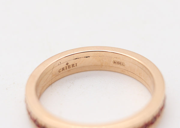 CRIERI Bold Eternity Ring Band In 18Kt Yellow Gold With 1 Ct. Vivid Red Rubies