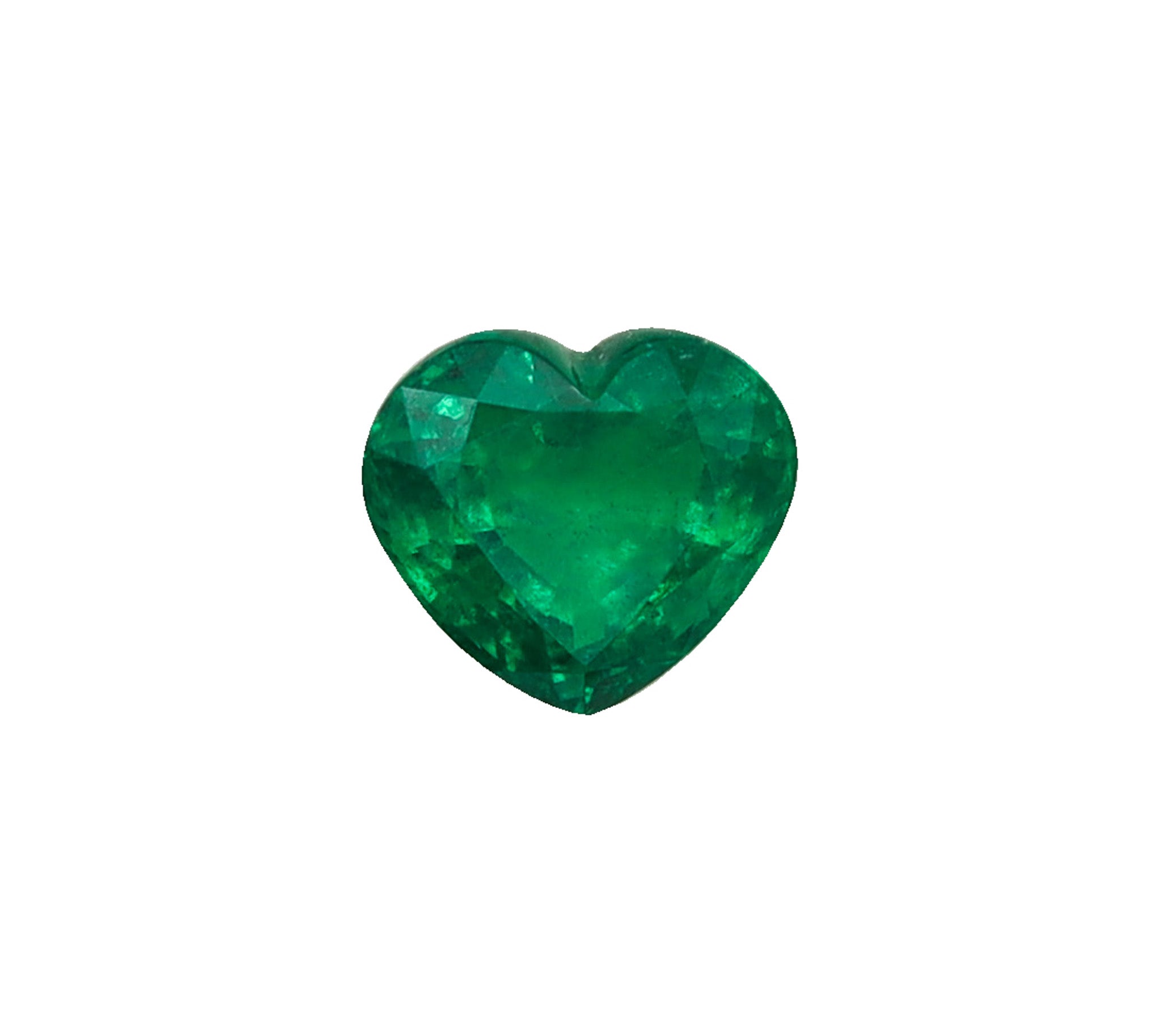 Gia Certified Emerald 5.07 Carats Heart Shape Vivid Green