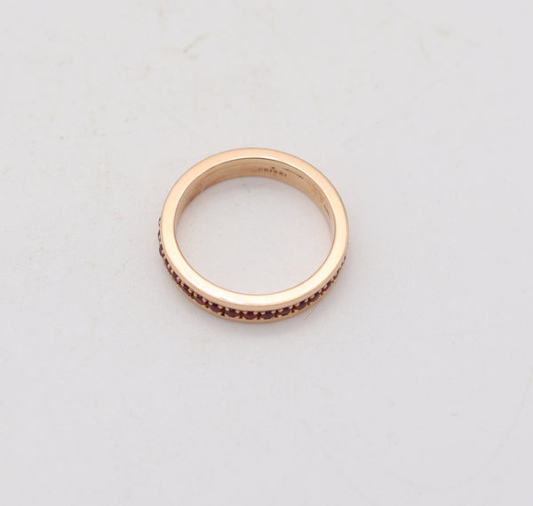 CRIERI Bold Eternity Ring Band In 18Kt Yellow Gold With 1 Ct. Vivid Red Rubies