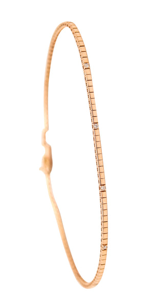 CRIERI Italian Modernist Bracelet In 18Kt Yellow Gold With 10 VVS Diamonds