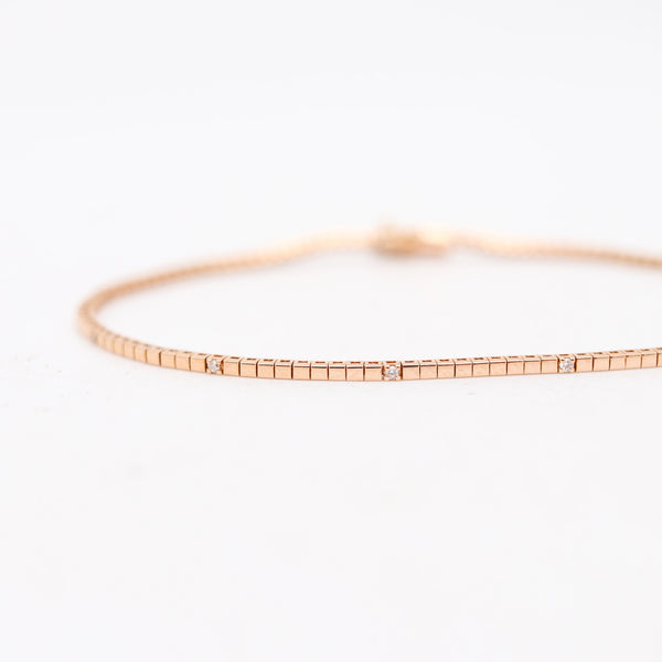 CRIERI Italian Modernist Bracelet In 18Kt Yellow Gold With 10 VVS Diamonds