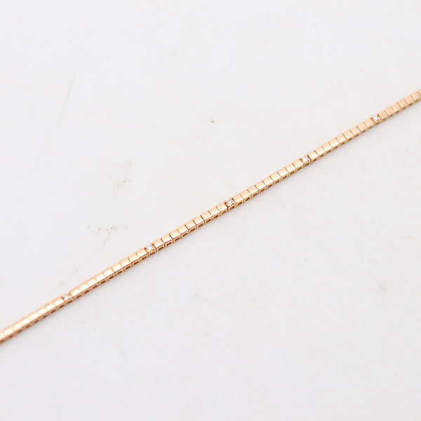 CRIERI Italian Modernist Bracelet In 18Kt Yellow Gold With 10 VVS Diamonds
